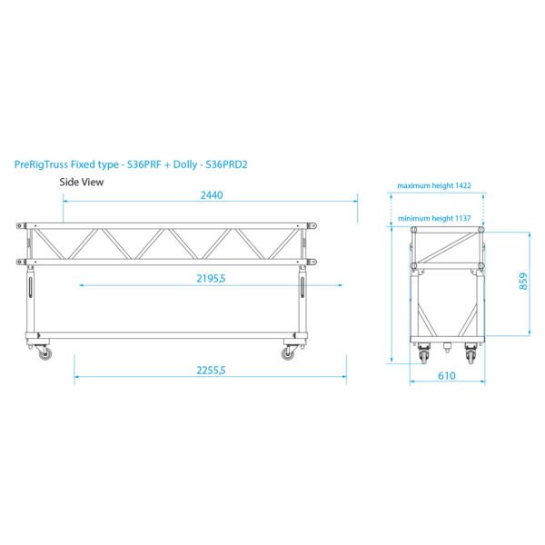 S36PRF PreRigTruss de longitud fija S36PRF Pre Rig Truss